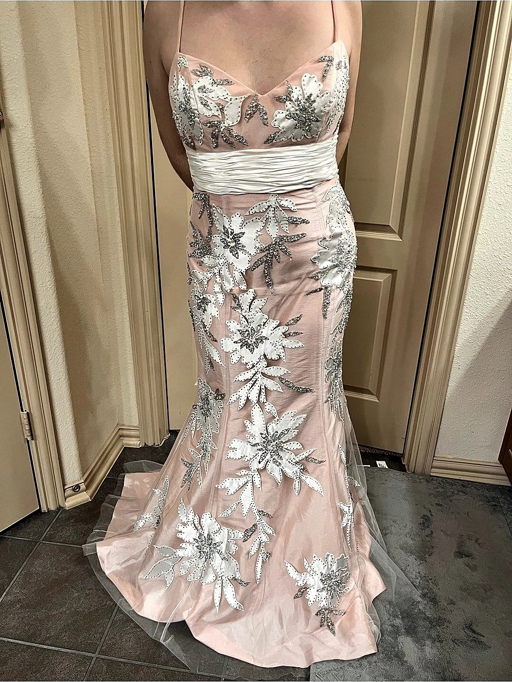 Camille La Vie-Floral Mermaid Prom Dress Pink-Size 14-Like New